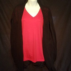 Worthington Knit Cardigan size large black
